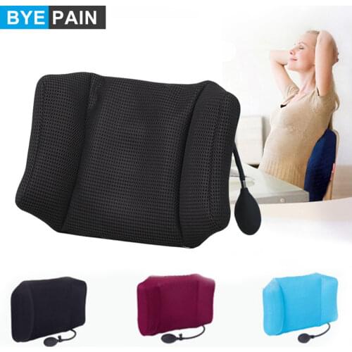 1Pcs BYEPAIN Portable Inflatable Lumbar Support Cushion/ Massage Pillow for Travel Office Car Camping to Wais Back Pain Relief