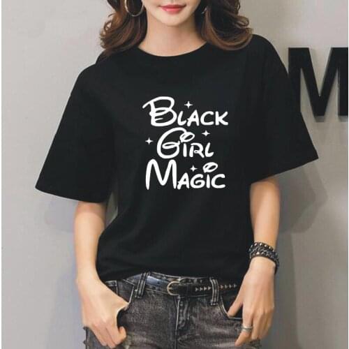 Casual Loose T Shirt Tops Women Short Sleeve Plus Size Round Neck Black T-shirts Harajuku Letters Tee Shirt Femme