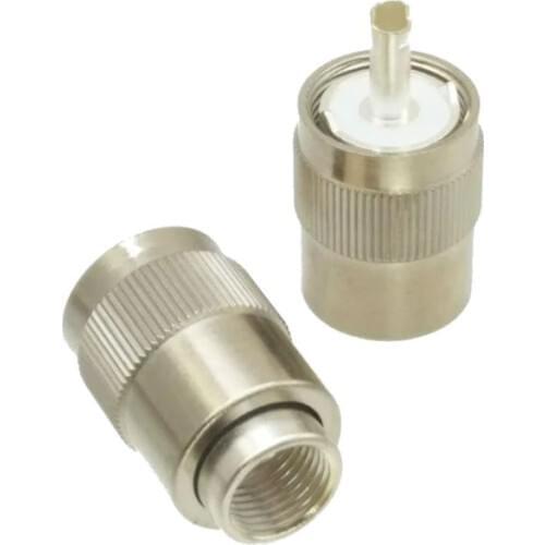 Connector UHF male Plug PL259 solder RG8 RG213 LMR400 7D-FB cable silver
