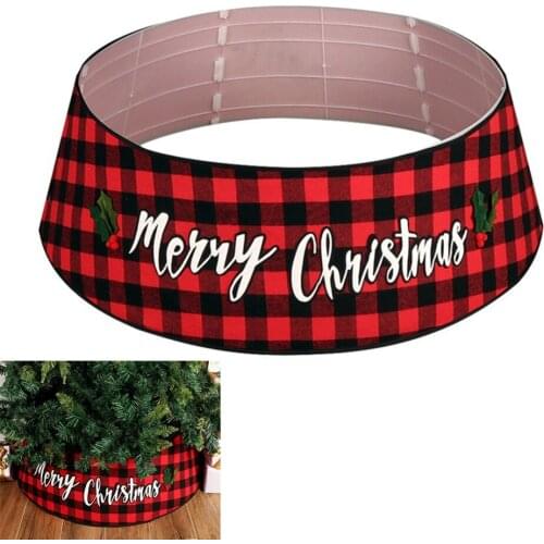 Xmas Tree Skirt Red And Black Plaid Mat Christmas Embellishment Holiday Skirts For Home Party Supplies Natal Tree Skirts