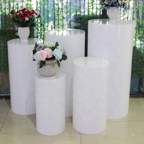 Rylinder Round white pillar Pedestal columns acrylic plinth Wedding dessert table for party marriage wedding decoration sen1606