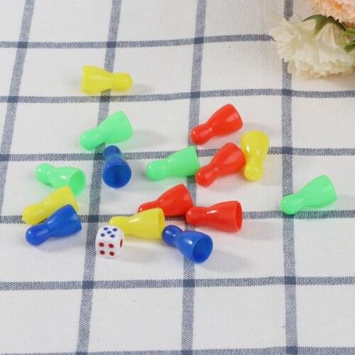 48pcs Checkers Chess Pieces ChessBoard Chessmen Board Game Halma Pieces 3 Dices