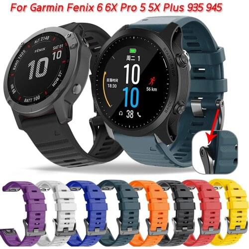 26 22MM Silicone Watchband Strap for Garmin Fenix 5X 5 5S Plus 6X 6 6S Pro 3 3HR D2 Smart Watch Quick Release Easyfit Wrist Band
