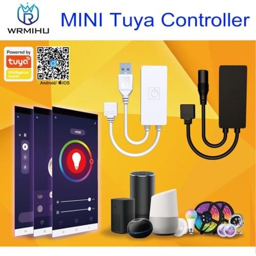 Smart Tuya WiFi Mini RGB LED Controller DC5-24V Alexa Google Voice iOS Android APP Control DC USB Interface for RGB Strips