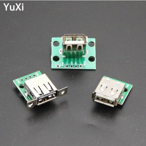 YuXi 3PCS USB 2.0 Type A Female USB To DIP 2.54MM PCB Test Board Adapter Converter USB Connector For Arduino Electronic test