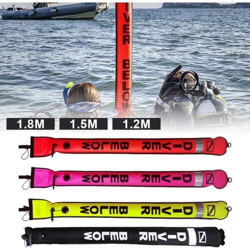 1.2m/1.5m/1.8m Scuba Diving Inflatable Marker with High Visibility Reflective Band Surface Buoy Marker