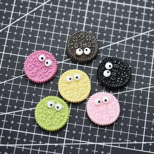 1pcs/lot resin flat back Simulation eye cookie 22mm Cabochons Scrapbooking Hair Bow Center DIY Christmas decration