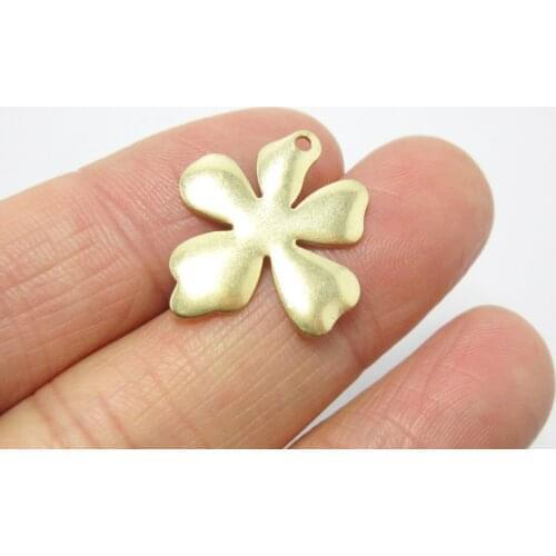Brass flower charm 22x20mm Brass earrings dangle pendant Brass findings -10pcs R1150