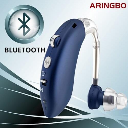Bluetooth Rechargeable Digital Hearing Aid Ear Severe Loss Invisible Sound Amplifier High-Power Hearing Aids for Deaf Elderly
