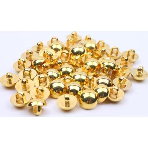 50 Pcs/Lots 12.5mm Plastic Buttons With Polished Gold Finish For Most Applications From Costume To Dress Wear