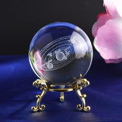 6cm Crystal Ball Laser Elk Starry Sky Milky Way Rose Flower Valentines Day Gift Home Decoration Accessories for Living Room