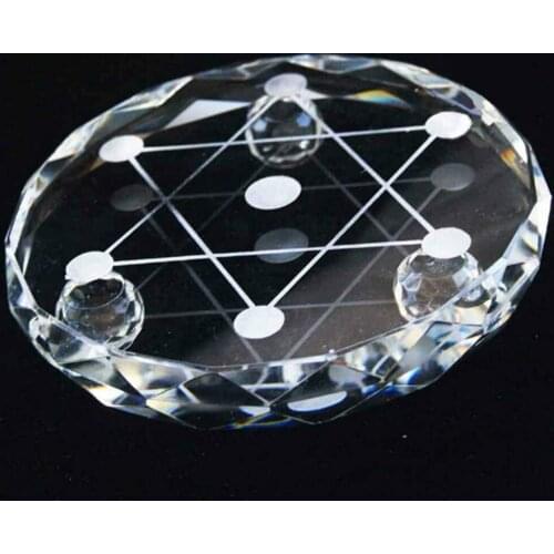 8cm Glass Seven Star Array New 7 Star Plate Asian Quartz Crystal Healing Ball Sphere Stand Home Decoration Ornaments Gifts