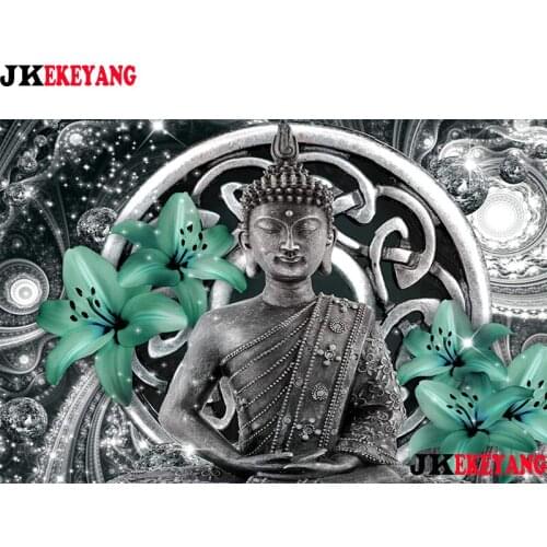5D Diy diamond painting Buddha and lily flower Diamond Mosaic sale Rhinestone Embroidery cross stitch Y4375