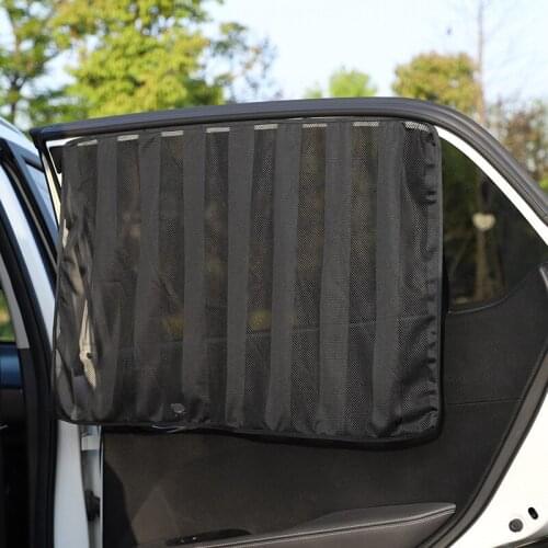 Car Stripe Sunshade Universal Strong Magnetic Black Beige Mesh Car Curtain Breathable and Direct Sun Protection Anti-UV Sunshade