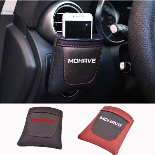 PU Leather Car Air Vent Stow Tidy Storage Phone Bag For Kia Mohave