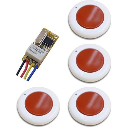 White and Red DC3.5-12V Mini Wireless Remote Control Switch 1Channal Intelligent Family System Transmitter with Receiver 315/433