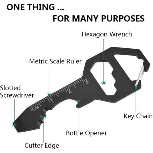 Free Shipping Multi-functional Mini Key Chain Tool Screwdriver Wrench Stainless Steel Outdoor Exploration Helper P4-1041