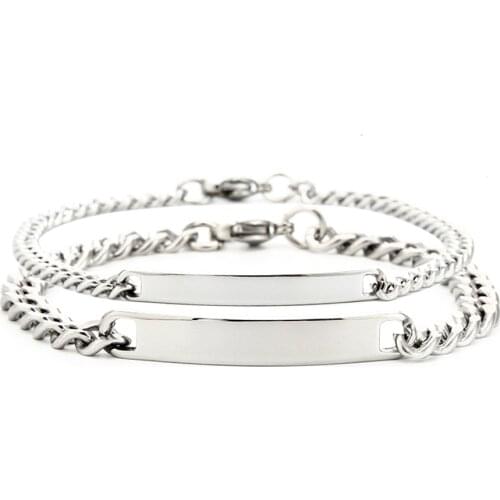 Beadsnice Titanium Steel Bracelet New Trendy Cuff Power Link Simple For Couple Silver ID 41116