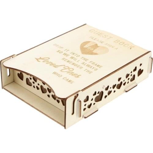 Wooden Heart Shape Pieces Holder Box Wedding Sign a Heart Drop Box Message Box Love Wedding Gift Guest Book