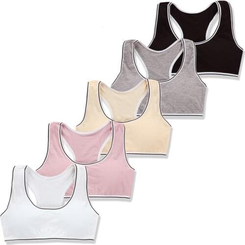 Girl Teens Underwear Sport Young Racerback Training Bra Crop Detachable Summer 10-16Years
