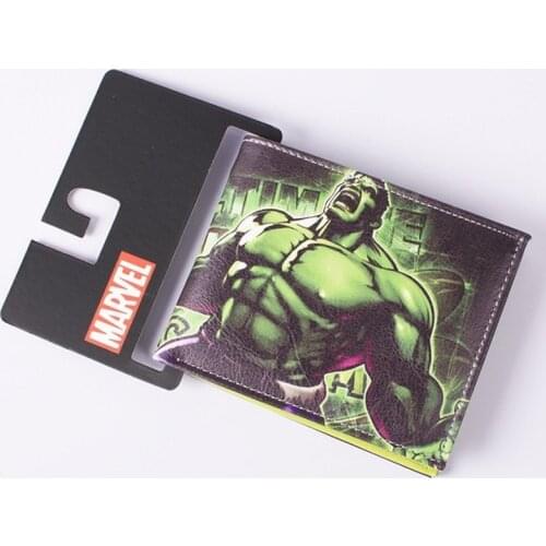 Disney Marvel Surrounding Superheroes Hulk Hulk Captain America Deadpool Short Two-fold PU Leather Wallet Student Coin Purse