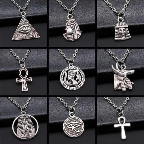 Egyptian Jewelry Gift Egyptian God Pharaoh The Eye Of Horus Ankh Cross Pendant Necklace African Gift