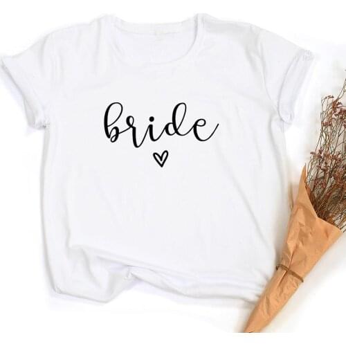 Team Bride Print Women Short Sleeve T Shirts Bachelorette Wedding Party Graphic T-shirt Harajuku Tshirt Female Tees Tops Hipster