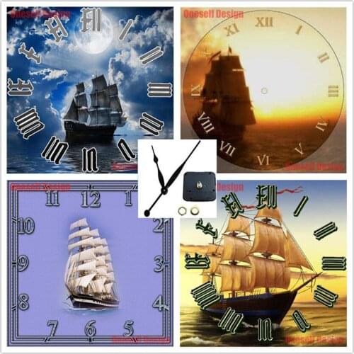 Hot sale Christmas gift 5d diamond mosaic sale and clock ship 5d diamond embroidery full set soat decoration home wall sticker