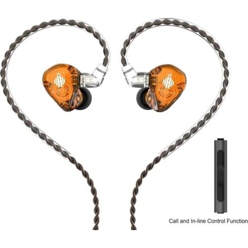 Hidizs MS1 Rainbow 10.2mm Polymer Diaphragm DD HiFi In-ear Monitors with Detachable 0.78mm 2Pin OFC Cable, Mic and In-Line Remo