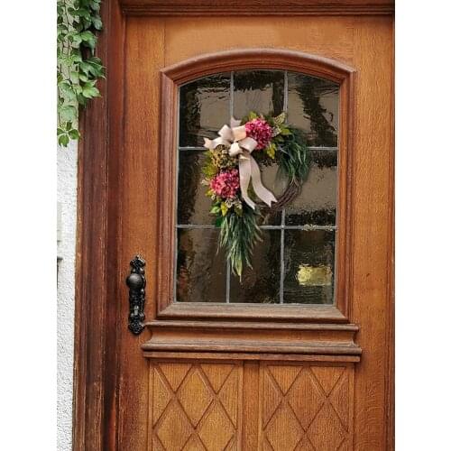 Simulation Front Door Autumn Wreath American Country Style Wall Hanging Garland For Garden Farmhouse Wall Window Decor