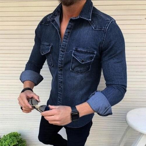 JAYCOSIN Mens Denim Shirts