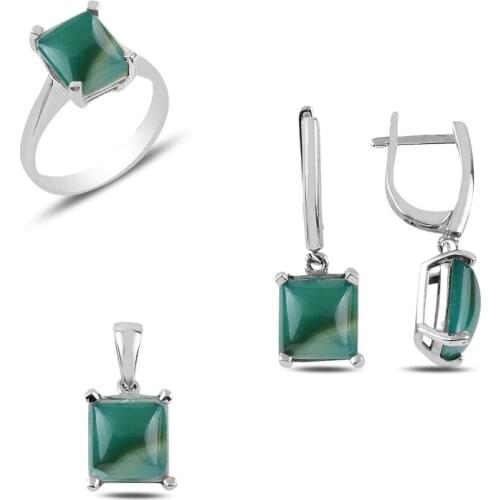 Silver 925 Sterling Natural Solitaire Set