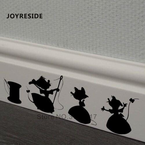 JOYRESIDE Little Muse Rat Wall Decals Rat Hole Cute Wall Sticker Home Kids Playroom Vinyl Design Wall Decal Art Animal WM255