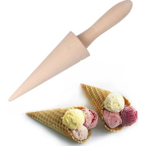 New multifunctional wooden ice cream cone mold DIY omelet omelet waffle roll pastry roll kitchen baking tools