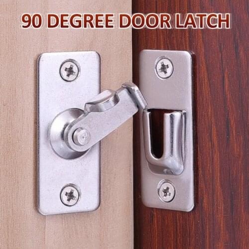 Newest Stainless Steel Solid Door Latch Bolt With Screws Right Angle Sliding Door Lock Right Angle Buckle