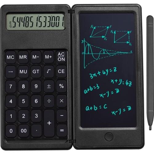 New foldable calculator 6-inch LCD writing board, digital drawing board, calculator with stylus erase button lock function