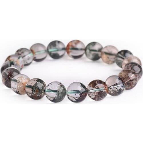 Wholesale Multicolor Ghost Natural Crystal Bracelets 12mm Round bead Bracelets for Men Women Gift Blessing Bracelet Jewelry