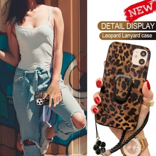 Sexy Leopard crocodile Snake skin animal Case For iPhone 11 12 Pro mini XR X XS Max 7 8 Plus 6S 5S SE Hand Strap Anti-fall Cover
