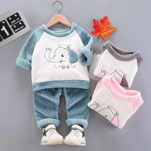 New Winter Flannel Kids Pajamas Sets Child Warm Sleepwear Cartoon Cartoon For Baby Girls Boys Nightwear Children Flannel Pajamas