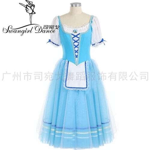 Giselle UBC Competition Giselle Variation Women Professional Ballet Tutu Dress Girls Blue ballet long dress BT3030D