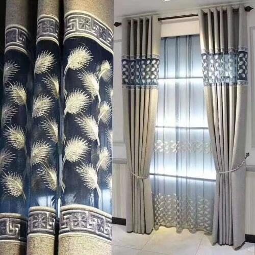 European Style 2021 New Suede Hollow Embroidered Curtain Cloth Luxury Villa Curtain Curtains for Living Dining Room Bedroom