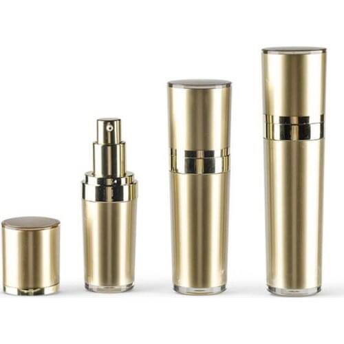 Luxury Golden Cone Acrylic Bottle Portable Travel High Grade Lotion Pump Bottle Empty Acrylic Container 15 30 50ml 20pcs/lot