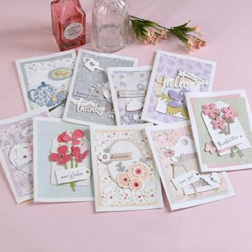 Handmade Floral Flower Card To Friend Vintage 3D Good Luck Best Wishes Party Card Thank You