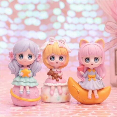 Xinghe Girls Heart Series Fairy Ornaments Birthday Cake Baking Decorations Resin Crafts Student Gifts Toys Gifts for Women