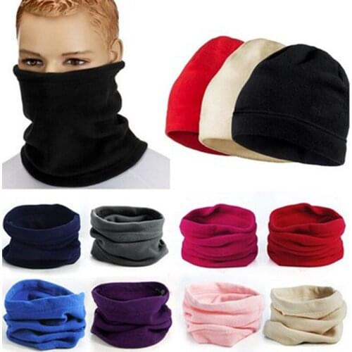 3in1 Winter Unisex Women Men Sports Thermal Fleece Scarf Snood Neck Warmer Face Mask Beanie Hats