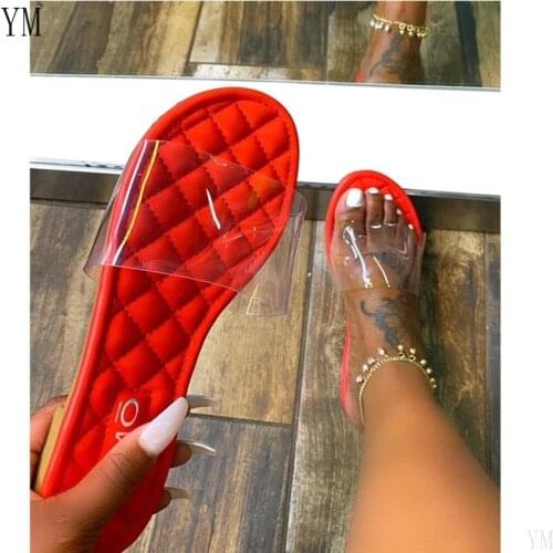 Fashion 2021 Transparency PVC Summer Women Slippers Lady Slides Female Flip Flops Women Shoes Outdoor Sandals Elegant 36-43
