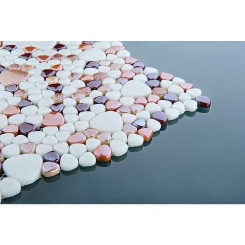Pebble glass mosaic tiles FBY006 price for 11 tiles