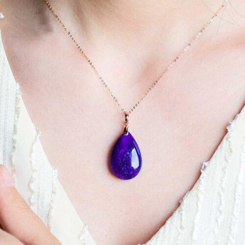 VANTJ Natural Purple Sugilite Pendant Woman Lady Man Crystal Water Drop Beads South Africa Stone Jewelry