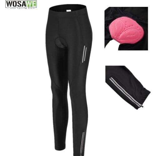Women Cycling Long Pants Reflective MTB Downhill Mountain Bike Trousers Anti-sweat 3D Padded Gel Racing Bicycle Pants