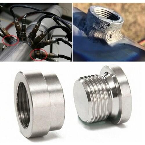 1 Set O2 Oxygen Sensor Weld On Bung & Plug Wideband Nut & Cap Kit Stepped Nut Adapter